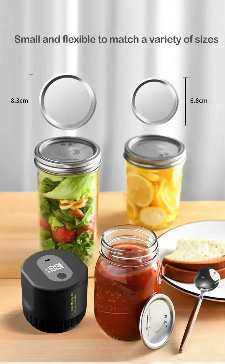 Elektrisches Vakuumier-Set für Einmachgläser, kabellos, für Einmachgläser mit weitem Öffnungsschnitt zur Fermentation mit Mason