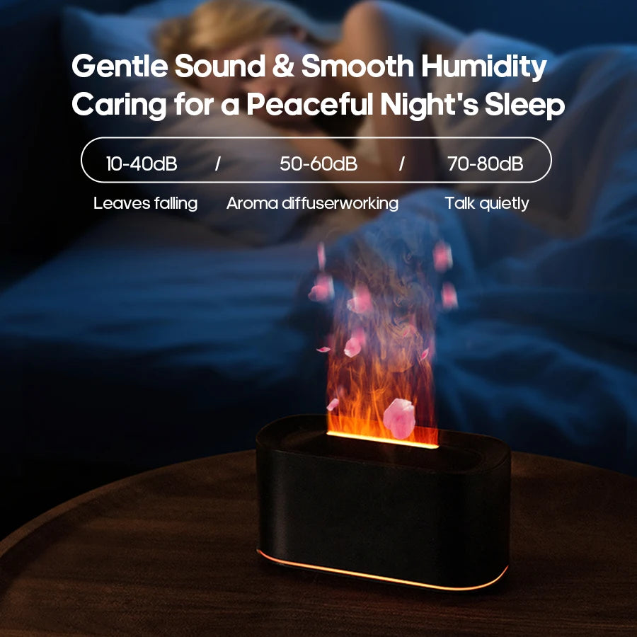 Plugwell™ Mini Flame Aroma Diffuser & RGB Air Humidifier | Essential Oil Desktop Sprayer