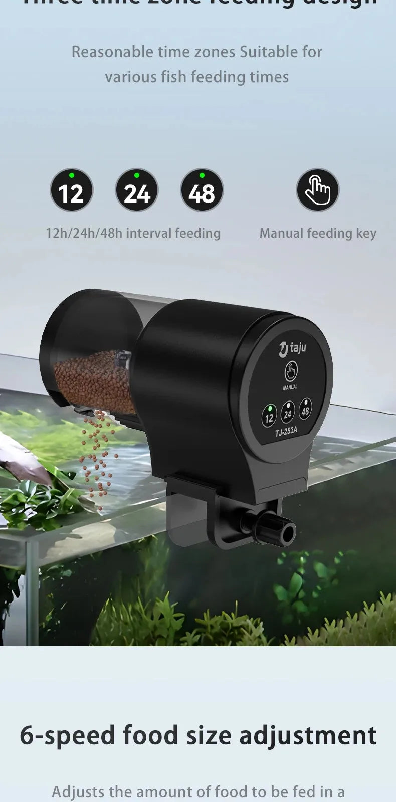 Plugwell™ Automatic Fish Feeder | IP66 Waterproof Timer & Food Dispenser for Fish Tanks & Turtles