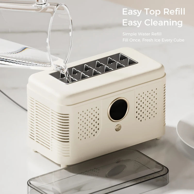 Plugwell™ Portable Mini Ice Maker | 12V/220V Compact Automatic Ice Cube Machine for Car, Camping & Home