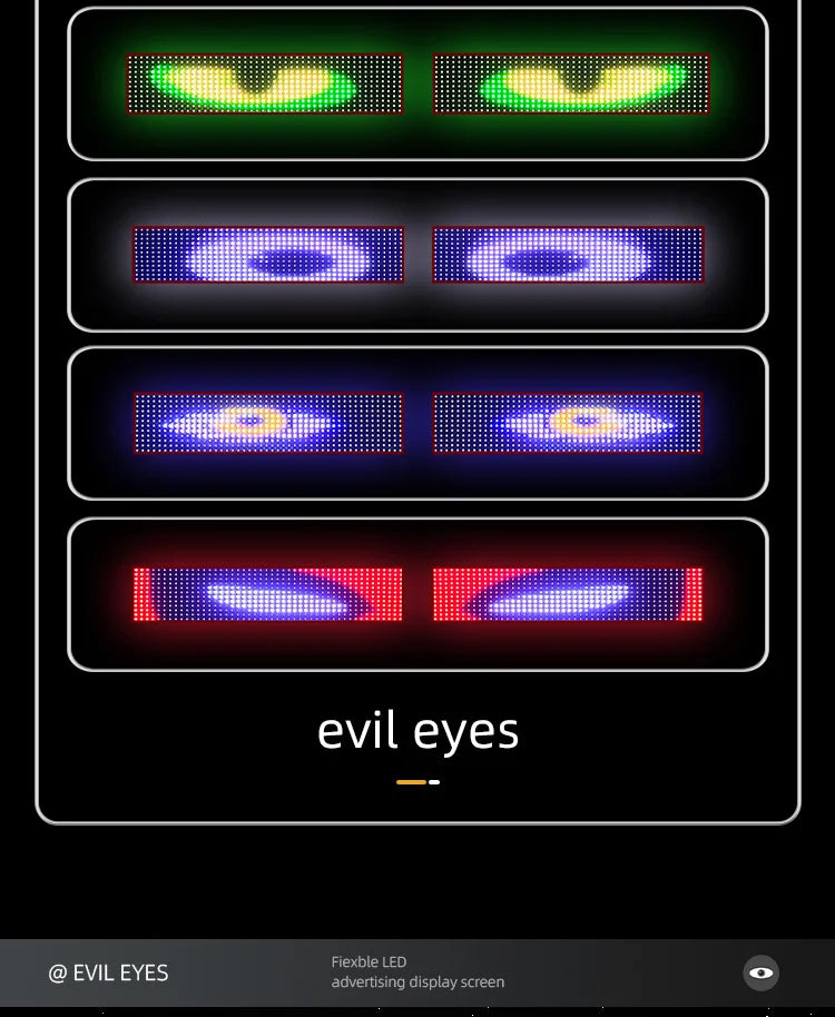 LED-Lkw-Auto-Teufelsaugen-LED-Pixel-Panel-Licht Auto-Windschutzscheibe Lkw-Auge für Bord-Windschutzscheibe 12V 24V Auto Graffiti Lauflicht