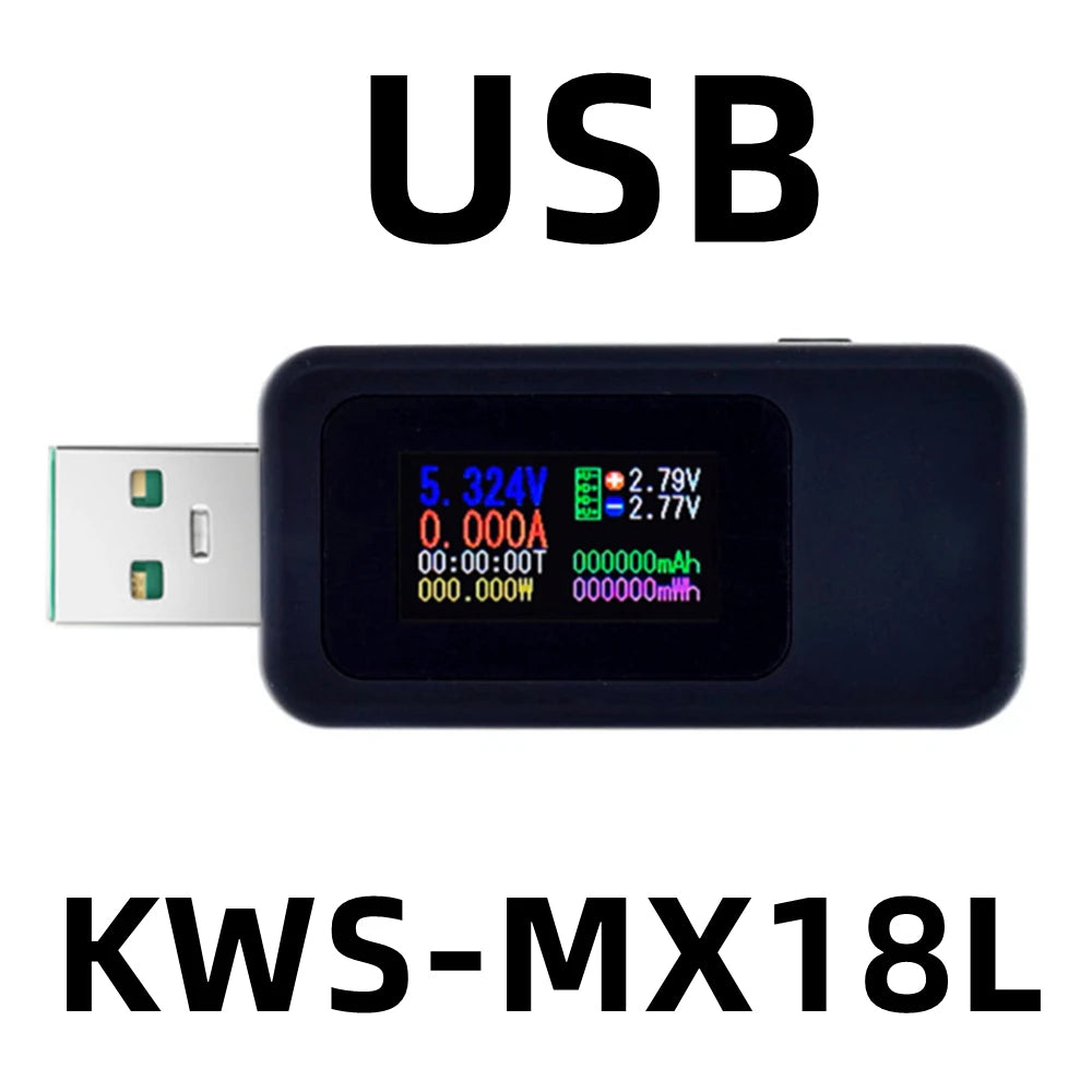 Plugwell™ 10-in-1 Digitales USB-C-Spannungs- und Strommessgerät