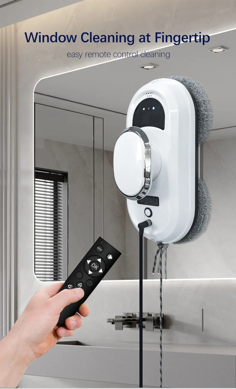 Robot lavavetri elettrico Plugwell™ | Aspiratore automatico per pulizia vetri da 5600Pa con telecomando