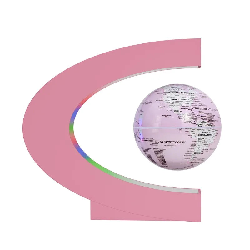 Plugwell™ Levitating World Map Globe with Color-Changing LED Base