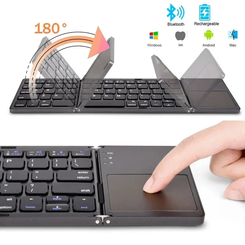 Plugwell™ Ultra-Slim Foldable Bluetooth Keyboard & Mouse Touchpad