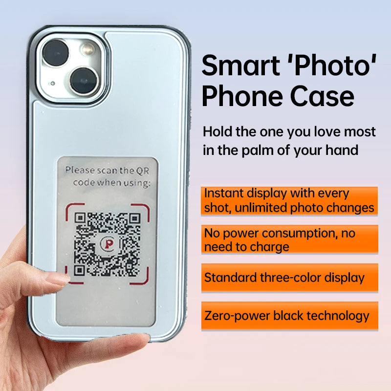 Plugwell™ NFC E-Ink-Display-Handyhülle | Drahtloses, individuell gestaltbares Smart-Cover für iPhone