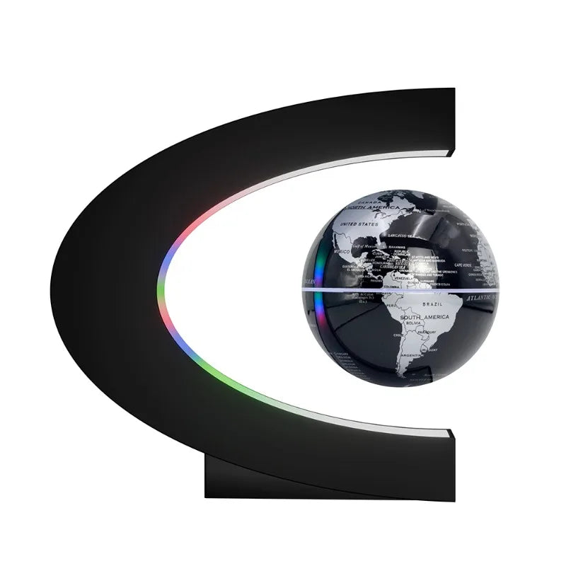 Plugwell™ Levitating World Map Globe with Color-Changing LED Base