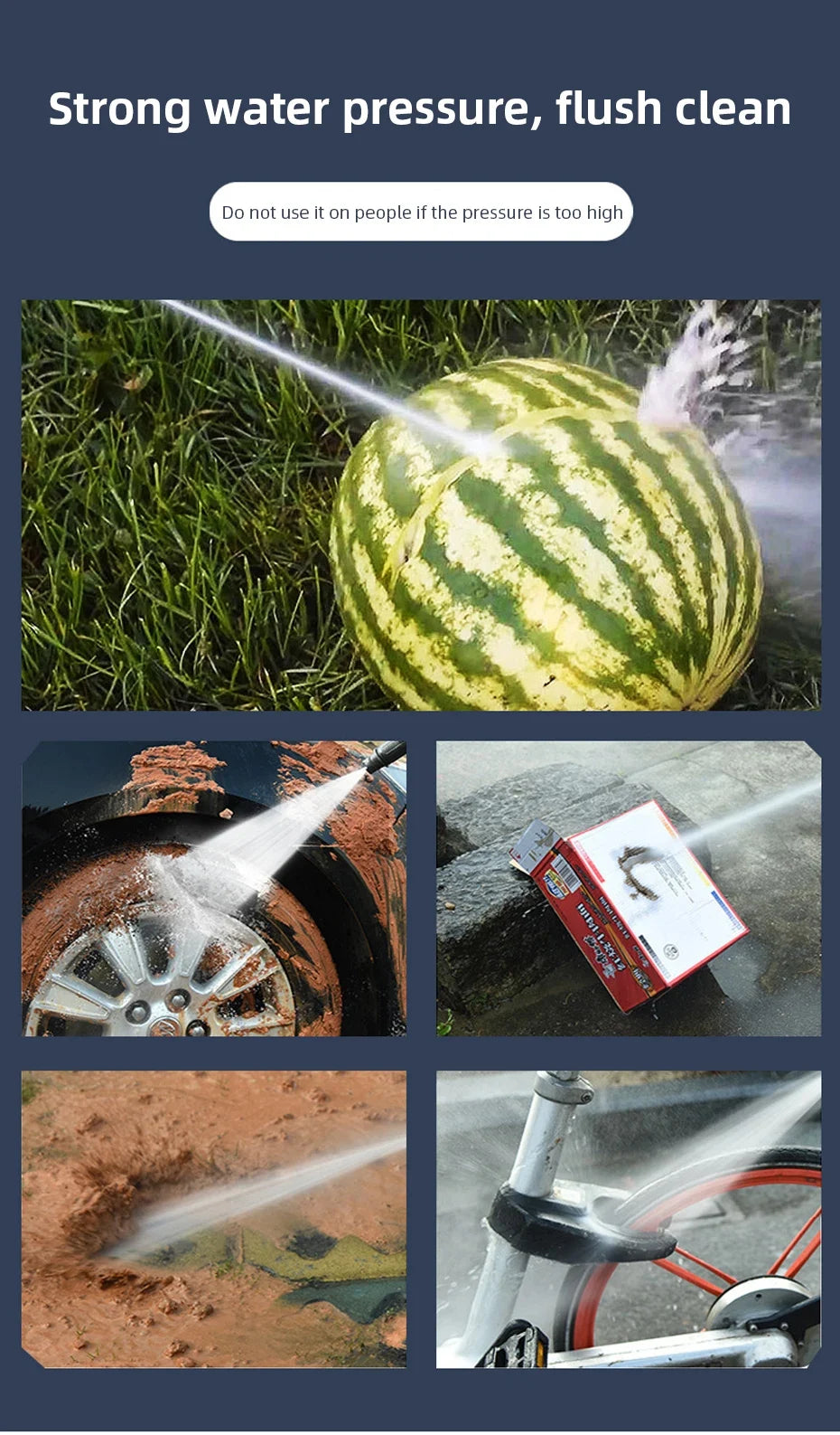 Portable High Pressure Car Washer Automatic Washing Machine Handheld Electric Washer for Car Garden Terrace Outdoor Cleaning
