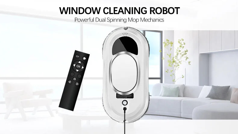 Robot lavavetri elettrico Plugwell™ | Aspiratore automatico per pulizia vetri da 5600Pa con telecomando
