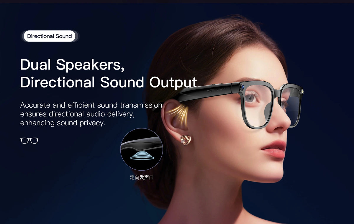 Plugwell™ 4K AI Smart Glasses with 8MP Camera & ChatGPT Translation