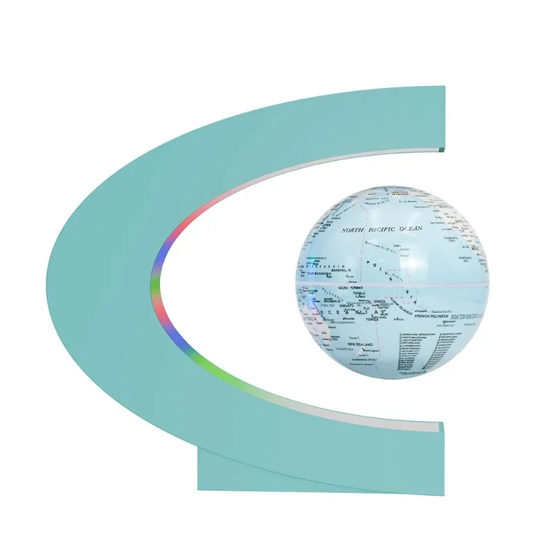 Plugwell™ Levitating World Map Globe with Color-Changing LED Base