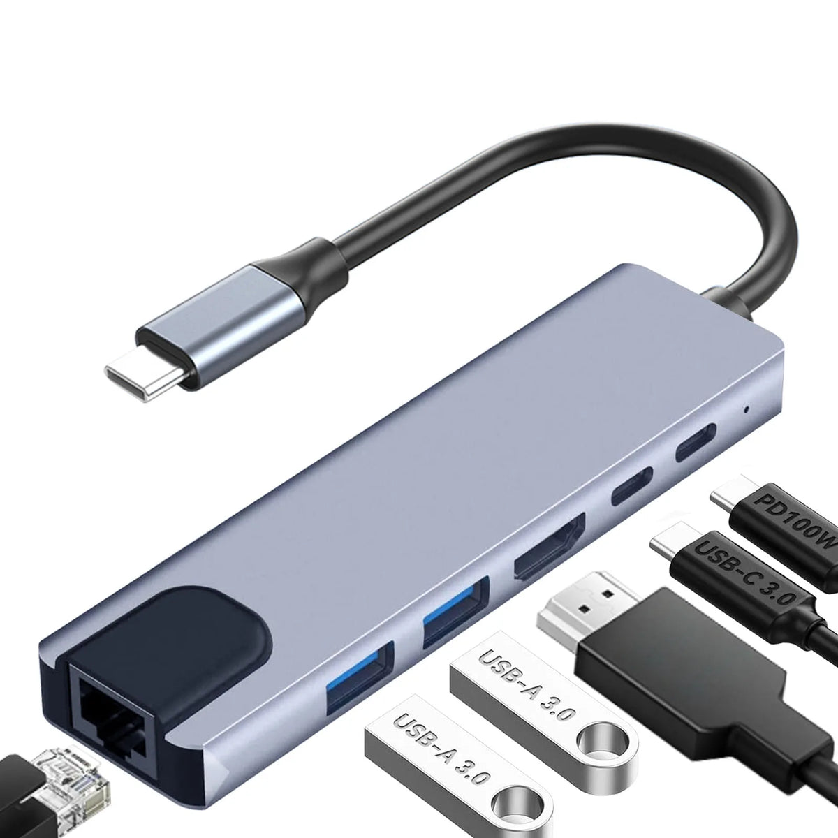 Plugwell™ 8-in-1 Type-C USB Hub & 4K HDMI Adapter