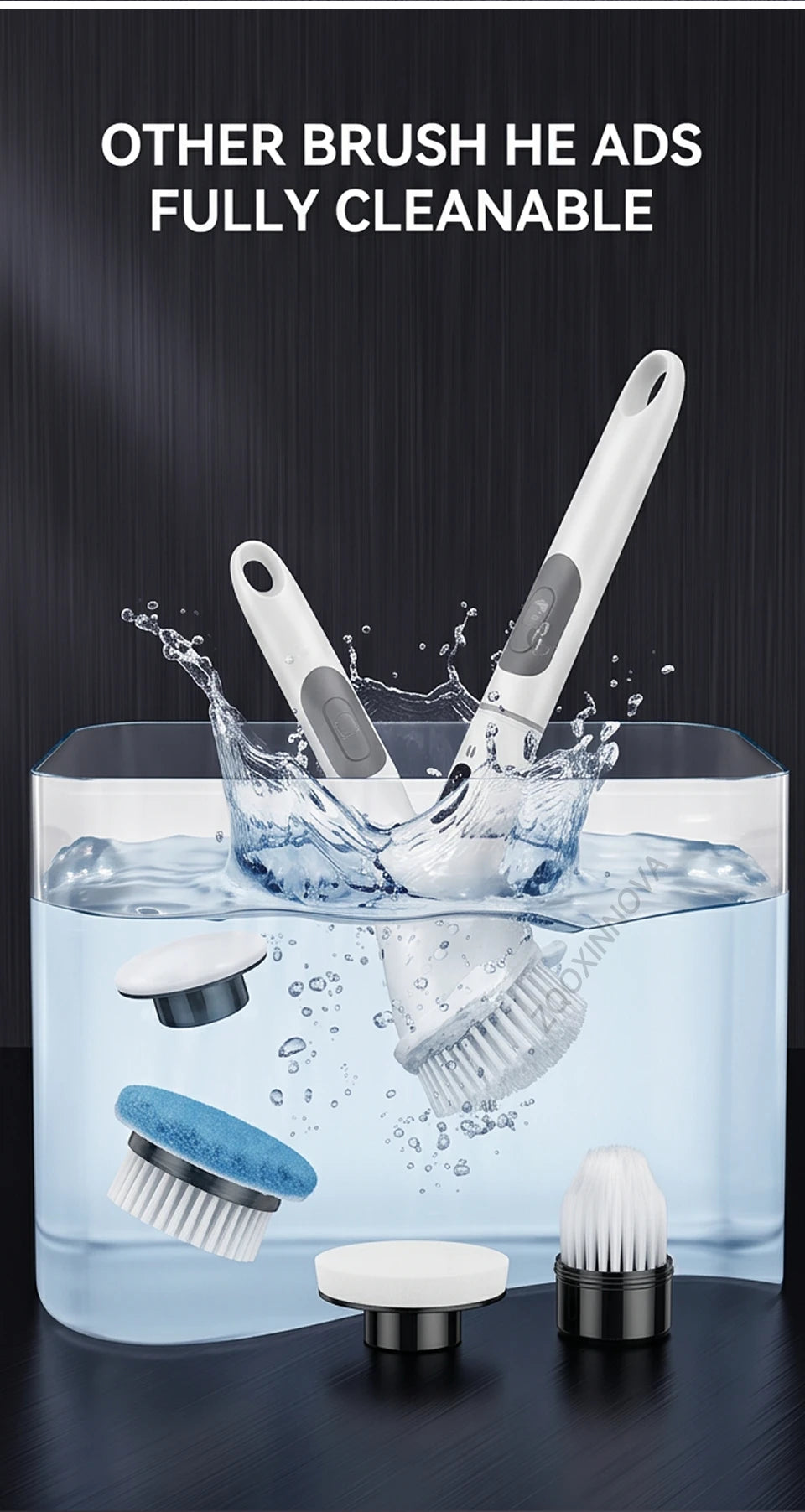 コードレス家庭用電動スピンクリーナー キッチン用具 ヘアブラシ バスルーム用ほうき トイレ用多目的クリーニングブラシ 電動モップ