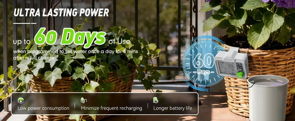 Système d'arrosage et goutte-à-goutte électronique programmable pour plantes Plugwell™