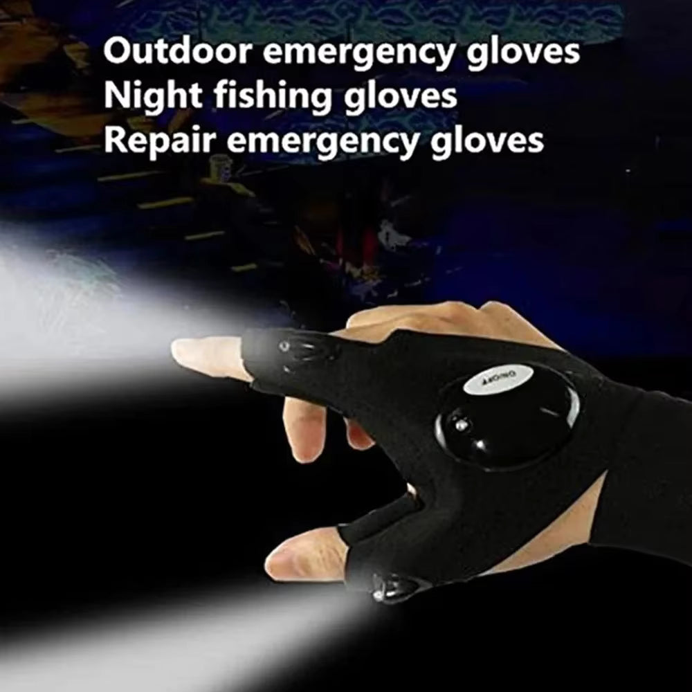 Gants de travail et de pêche mains libres avec lampe de poche LED Plugwell™