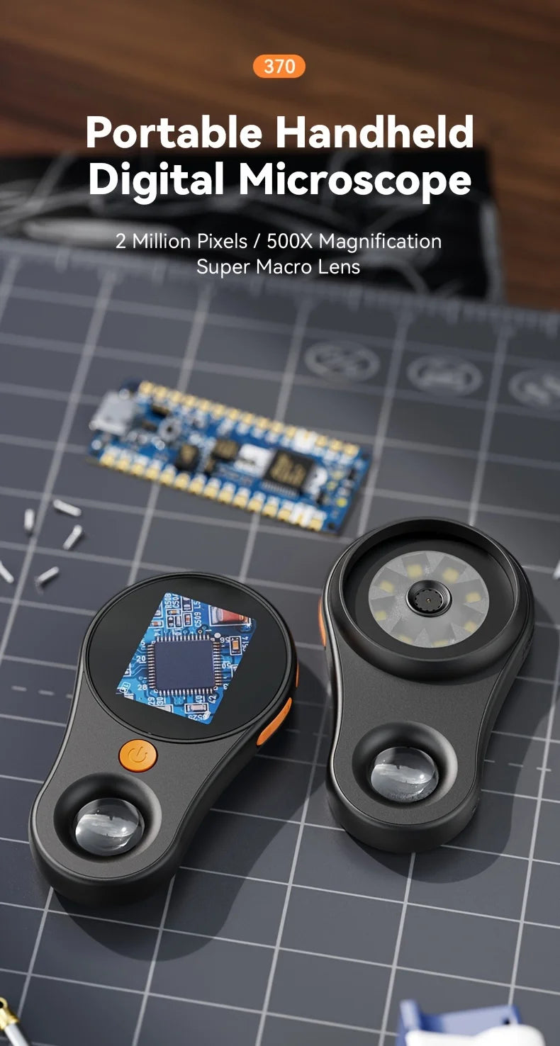 Plugwell™ Tragbares digitales Handmikroskop | 500-fache Vergrößerung & 2 MP HD-Objektiv für Wartung, Schweißen & Tests