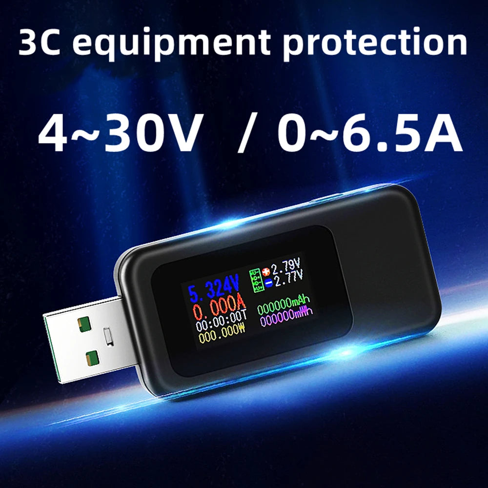 Plugwell™ 10-in-1 Digitales USB-C-Spannungs- und Strommessgerät
