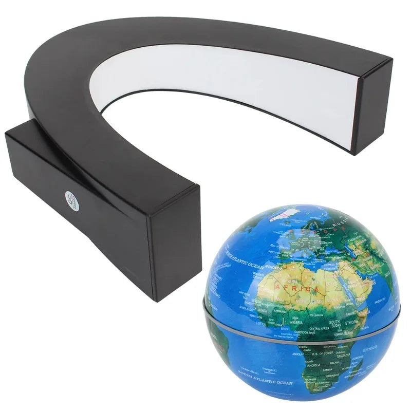 Plugwell™ Levitating World Map Globe with Color-Changing LED Base