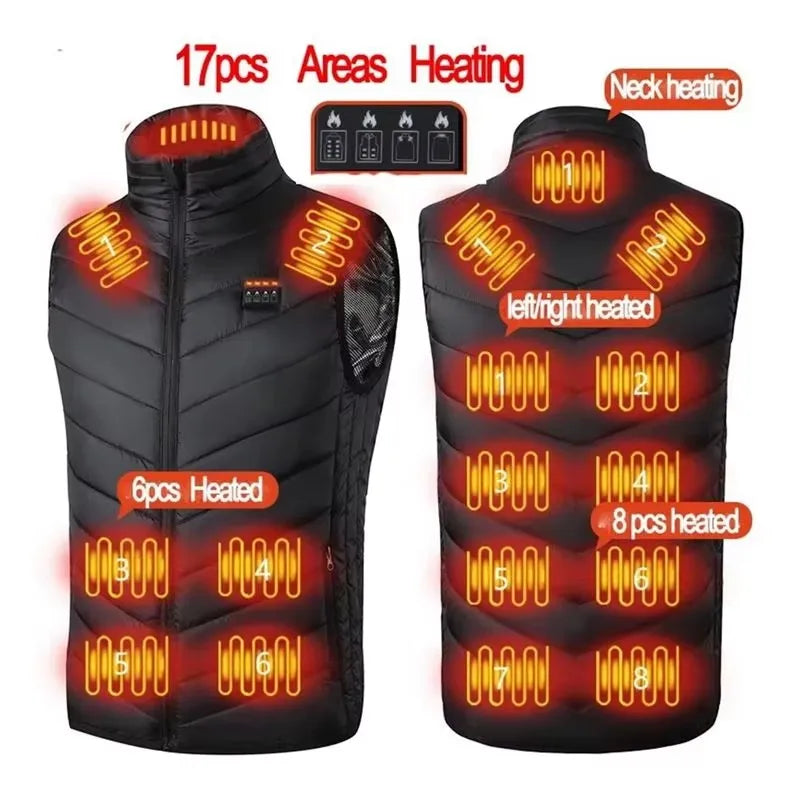 Plugwell™ 21-Zone Heated Vest | USB Graphene Electric Heating Jacket for Men & Women