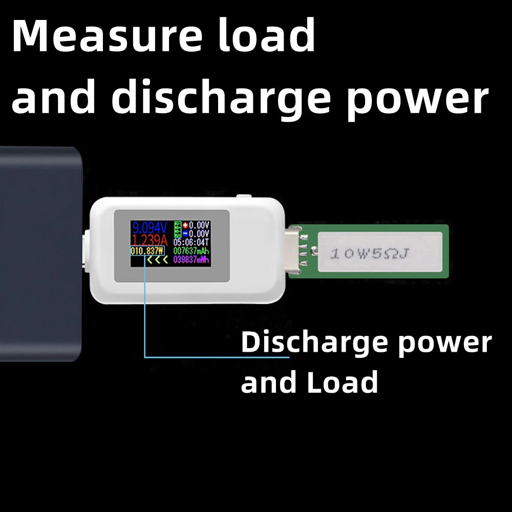 Plugwell™ 10-in-1 Digitales USB-C-Spannungs- und Strommessgerät