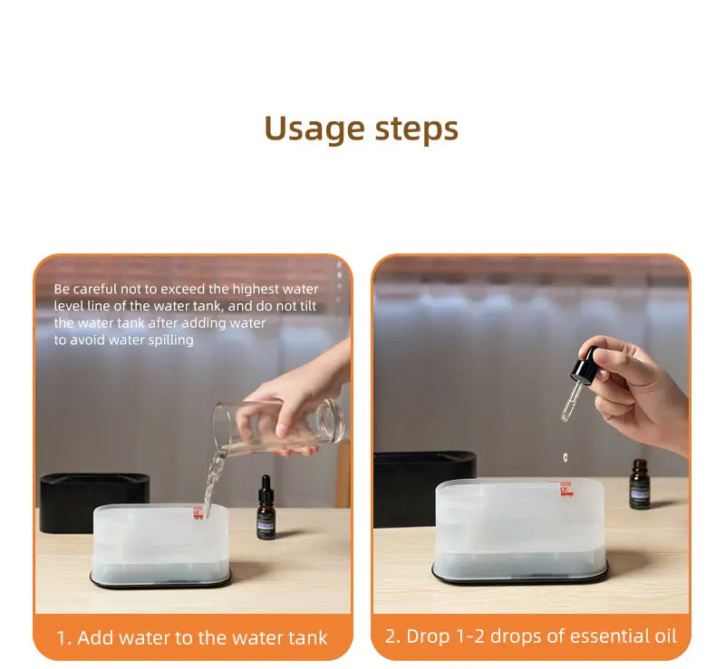 Plugwell™ Mini Flame Aroma Diffuser & RGB Air Humidifier | Essential Oil Desktop Sprayer