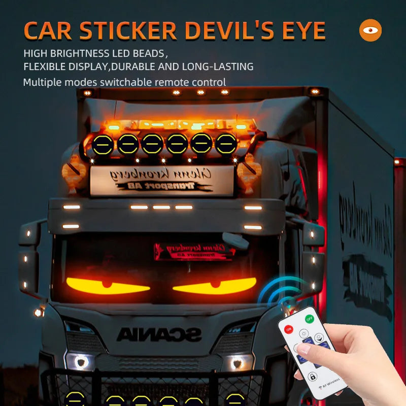 LED-Lkw-Auto-Teufelsaugen-LED-Pixel-Panel-Licht Auto-Windschutzscheibe Lkw-Auge für Bord-Windschutzscheibe 12V 24V Auto Graffiti Lauflicht
