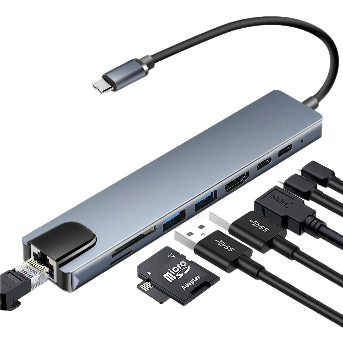 Plugwell™ 8-in-1 Type-C USB Hub & 4K HDMI Adapter