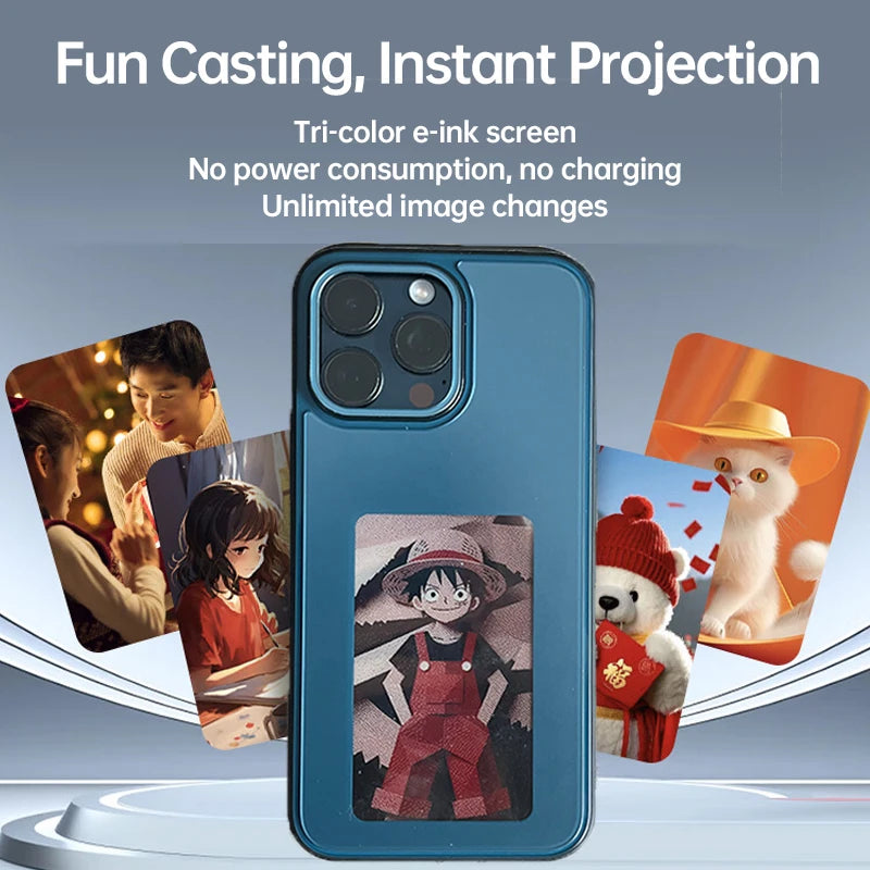 Plugwell™ NFC搭載E-Inkスクリーン iPhoneケース | iPhone用ワイヤレス画像転送スマートカバー