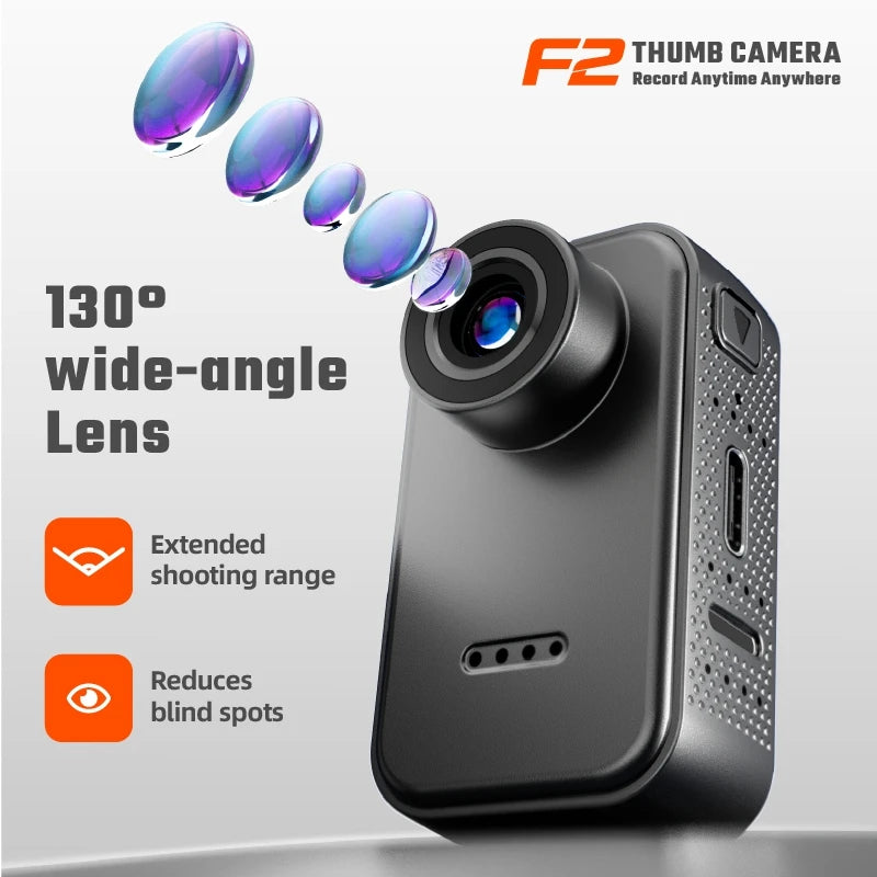Tragbare Mini-Actionkamera 4K HD, Thumb-POV-Kamera, Bodycam, tragbarer Helmpfropfen, magnetische Sportkamera für die Hosentasche