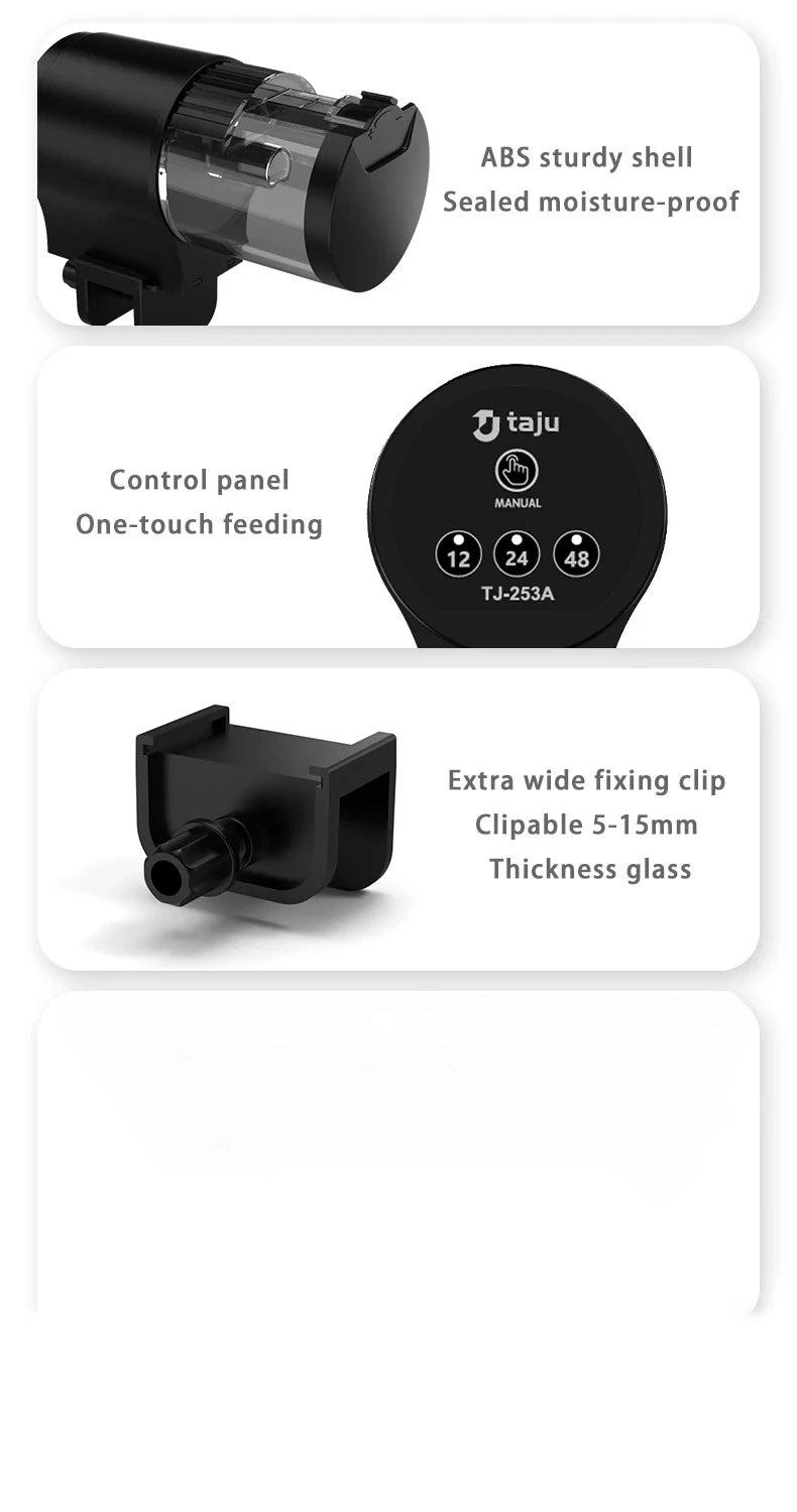 Plugwell™ Automatic Fish Feeder | IP66 Waterproof Timer & Food Dispenser for Fish Tanks & Turtles