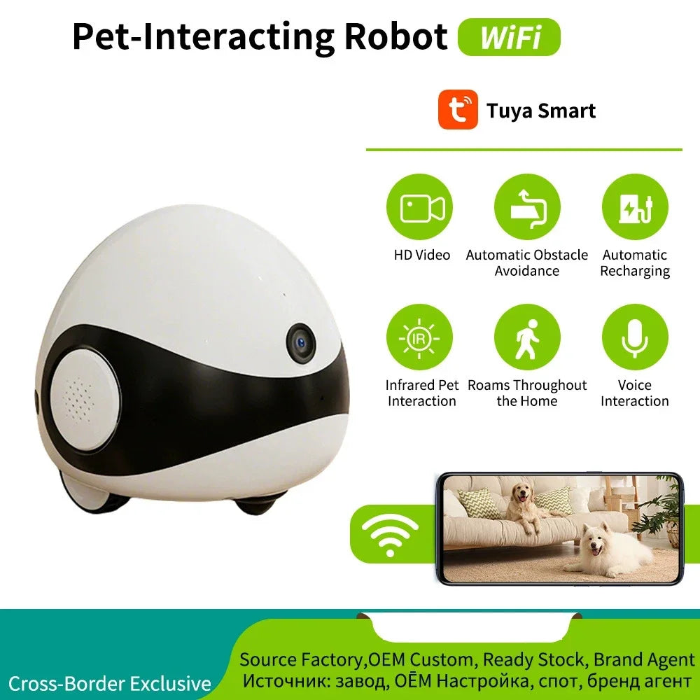 Baby WIFI 2MP Camera Robot for Dog Cat Baby 1080P Wifi 2.4G 360° Home Pet Camera Startlight Night Vision CCTV Pet Camera