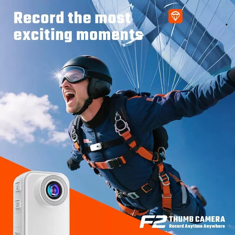 Tragbare Mini-Actionkamera 4K HD, Thumb-POV-Kamera, Bodycam, tragbarer Helmpfropfen, magnetische Sportkamera für die Hosentasche