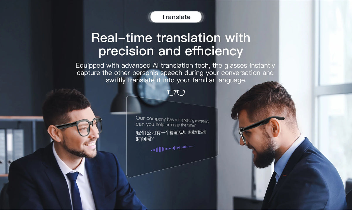 Plugwell™ 4K AI Smart Glasses with 8MP Camera & ChatGPT Translation