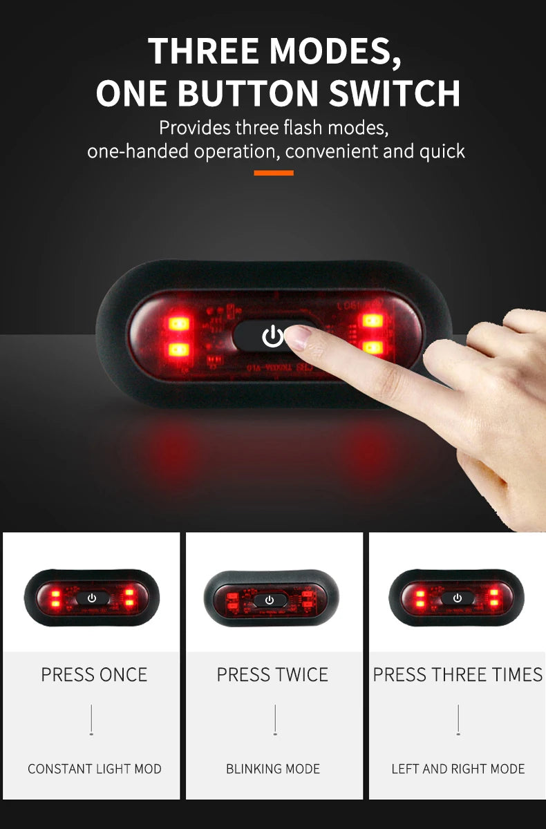 Plugwell™ USB Rechargeable Motorcycle & Bicycle Helmet Taillight | Safety Warning Lamp
