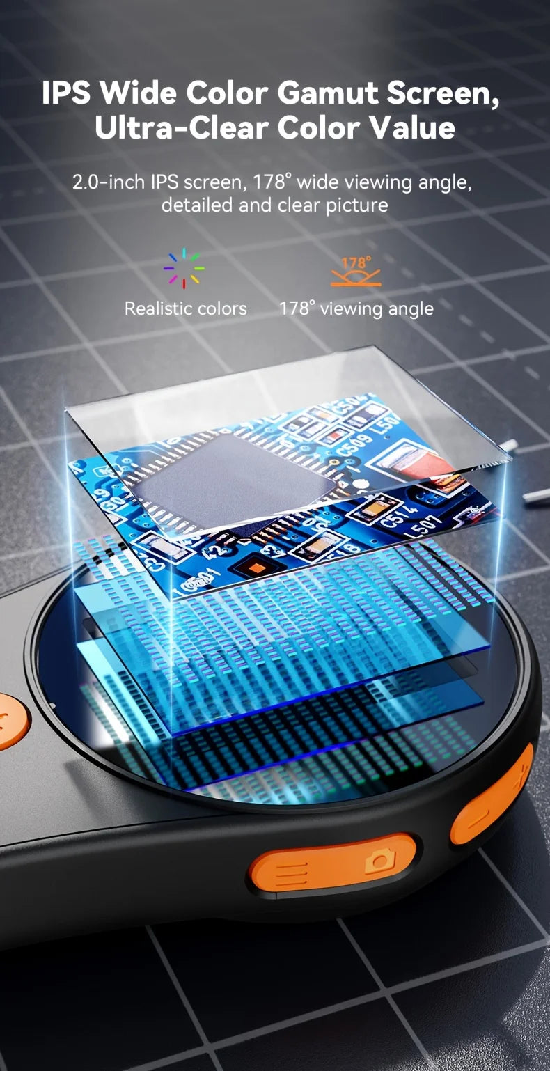 Plugwell™ Tragbares digitales Handmikroskop | 500-fache Vergrößerung & 2 MP HD-Objektiv für Wartung, Schweißen & Tests