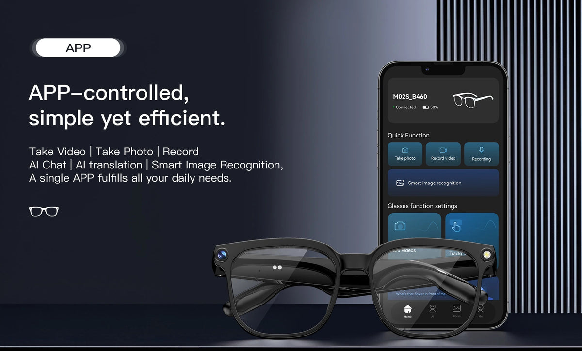 Plugwell™ 4K AI Smart Glasses with 8MP Camera & ChatGPT Translation
