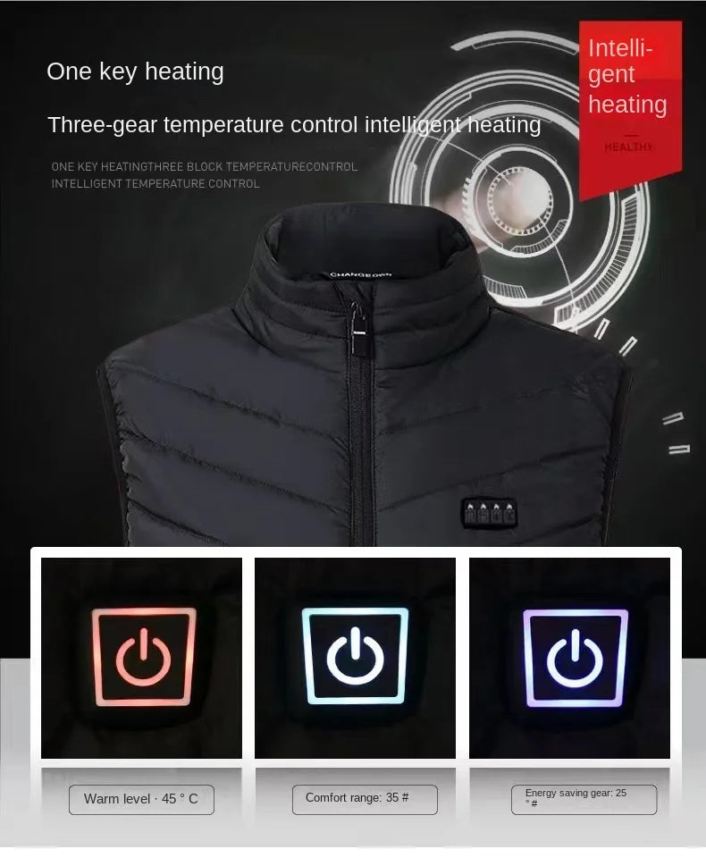 Plugwell™ 21-Zone Heated Vest | USB Graphene Electric Heating Jacket for Men & Women