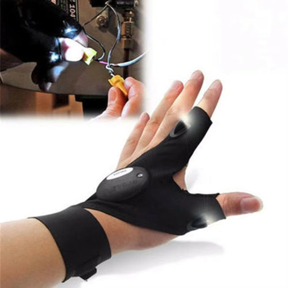 Gants de travail et de pêche mains libres avec lampe de poche LED Plugwell™