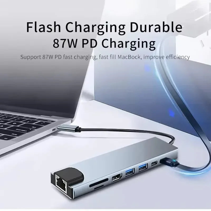Plugwell™ 8-in-1 Type-C USB Hub & 4K HDMI Adapter