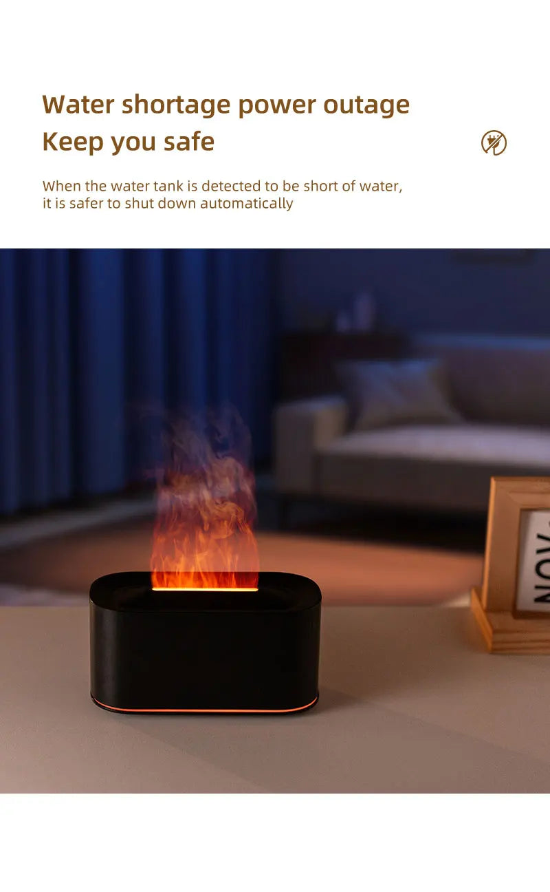 Plugwell™ Mini Flame Aroma Diffuser & RGB Air Humidifier | Essential Oil Desktop Sprayer