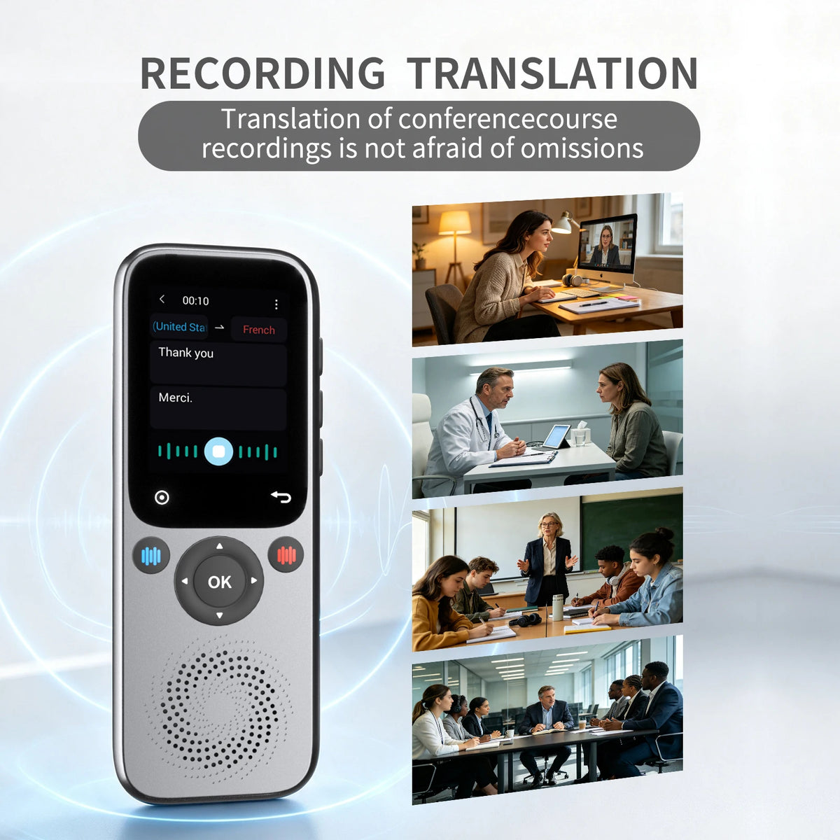 Traducteur vocal et photo IA à écran tactile intelligent Plugwell™ | Traducteur ChatGPT en temps réel pour 148 langues