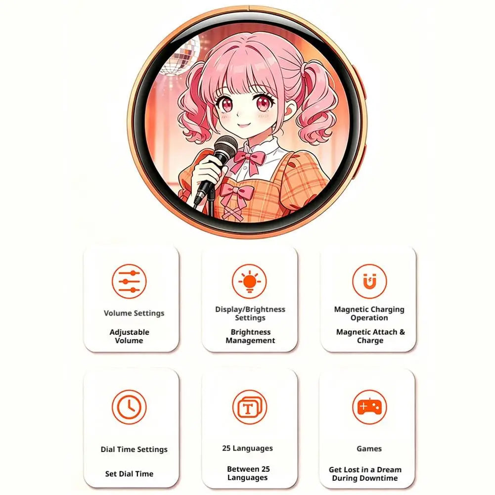 Plugwell™ Anime Digital E-Badge & Interactive Touchscreen Pin | Custom GIF & Video Wearable Display