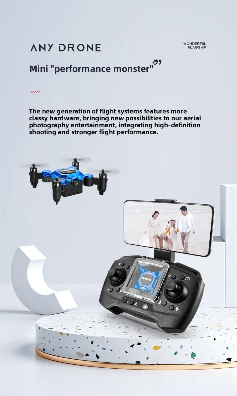 Mini-Klappdrohne, ferngesteuertes Fluggerät, Quadcopter für Luftaufnahmen, Spielzeug, klein, stoßfester Hubschrauber