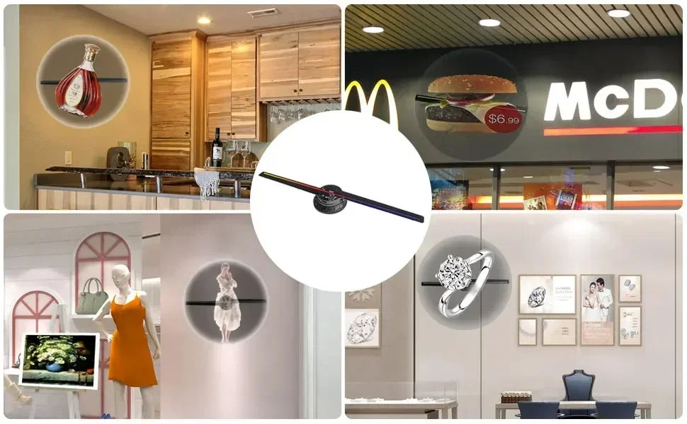 Plugwell™ 42CM 3D Hologram Fan | HD Holographic Projector & Advertising Display Light
