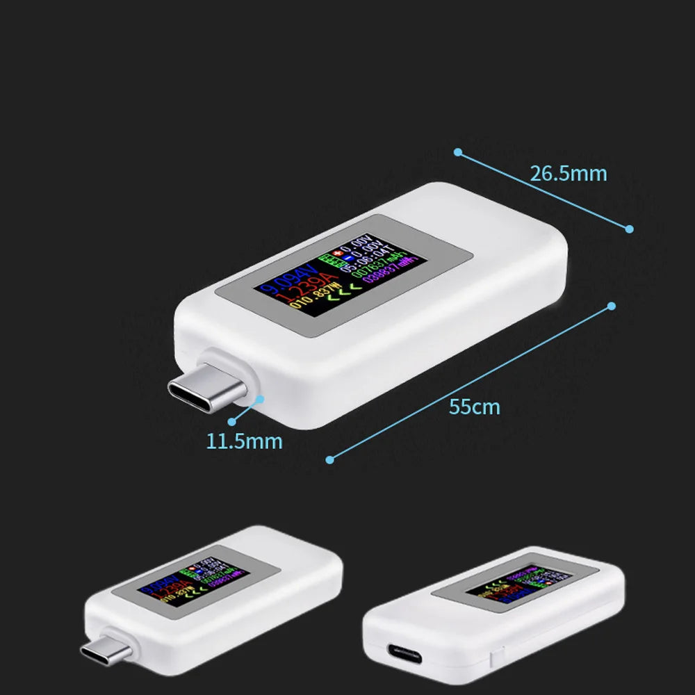 Plugwell™ 10-in-1 Digitales USB-C-Spannungs- und Strommessgerät