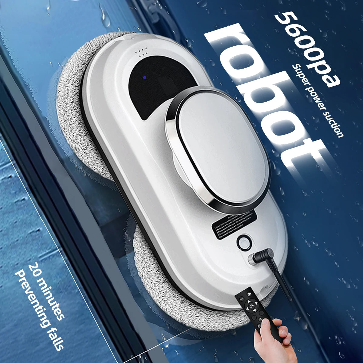 Plugwell™ Electric Window Cleaning Robot | 5600Pa Automatic Glass Washing Vacuum with Remote Control