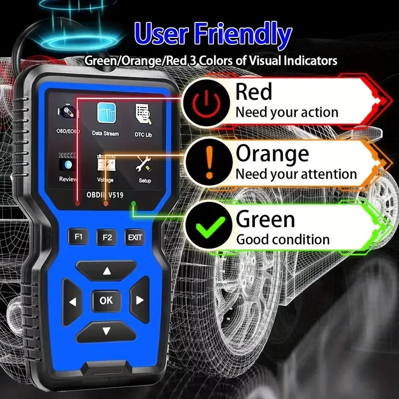 Plugwell™ Universal Automotive OBD2 Code Reader & Battery Voltage Tester