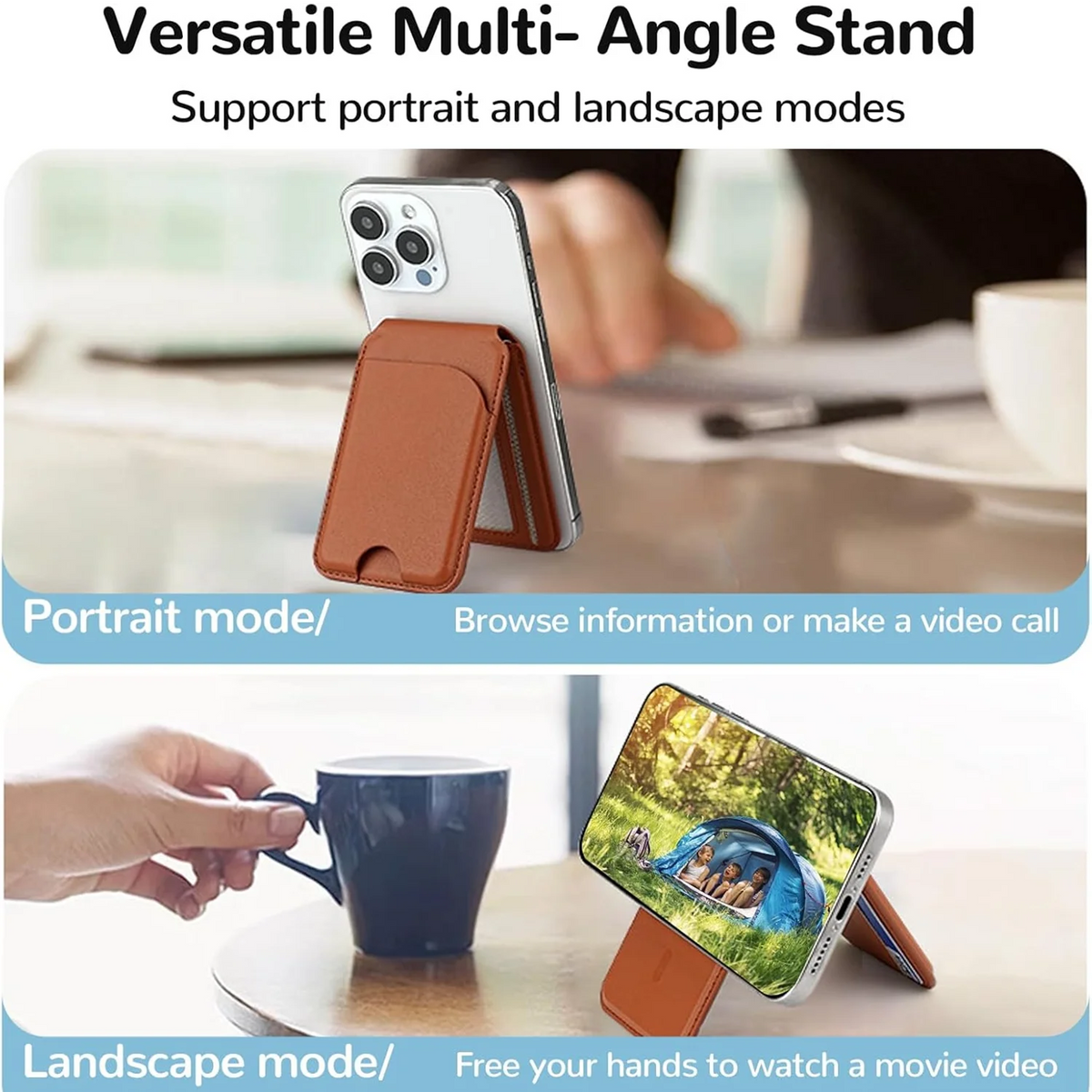 Plugwell™ Vielseitiges MagSafe-Kartenetui mit Standfuß