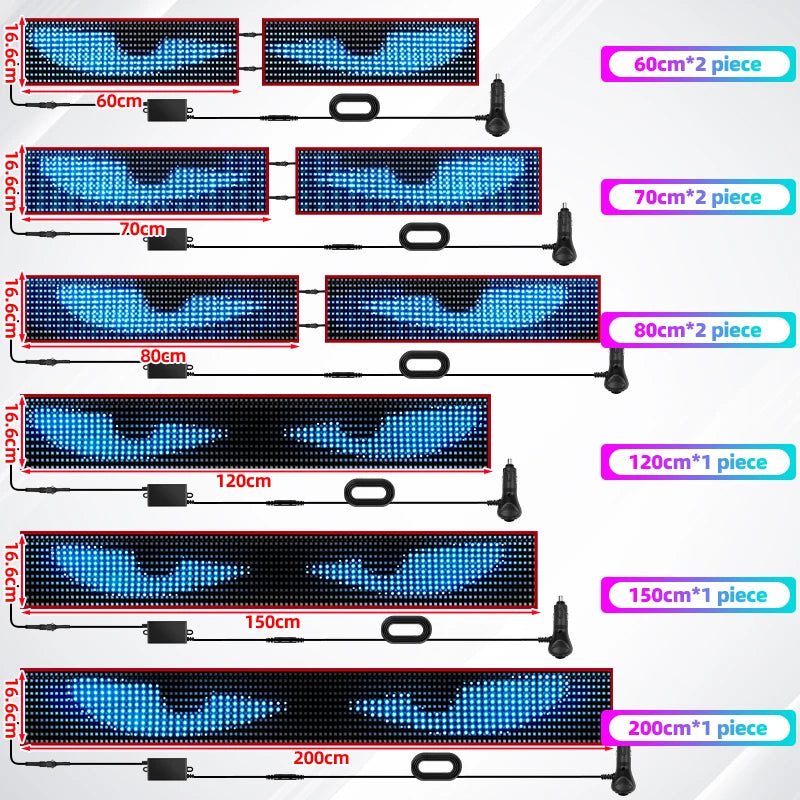 LED-Lkw-Auto-Teufelsaugen-LED-Pixel-Panel-Licht Auto-Windschutzscheibe Lkw-Auge für Bord-Windschutzscheibe 12V 24V Auto Graffiti Lauflicht