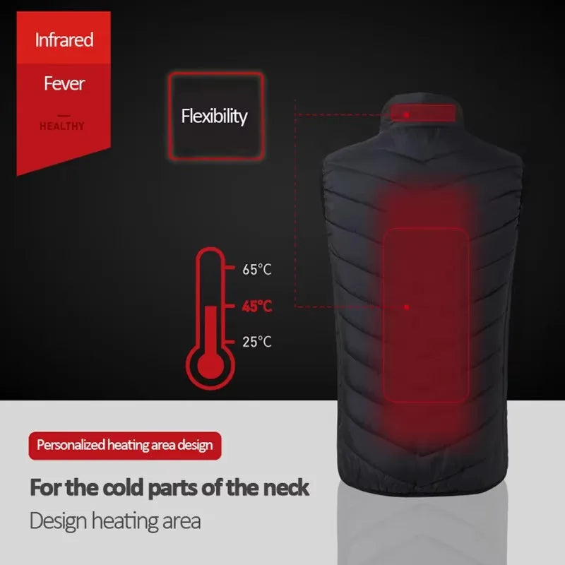 Plugwell™ 21-Zone Heated Vest | USB Graphene Electric Heating Jacket for Men & Women